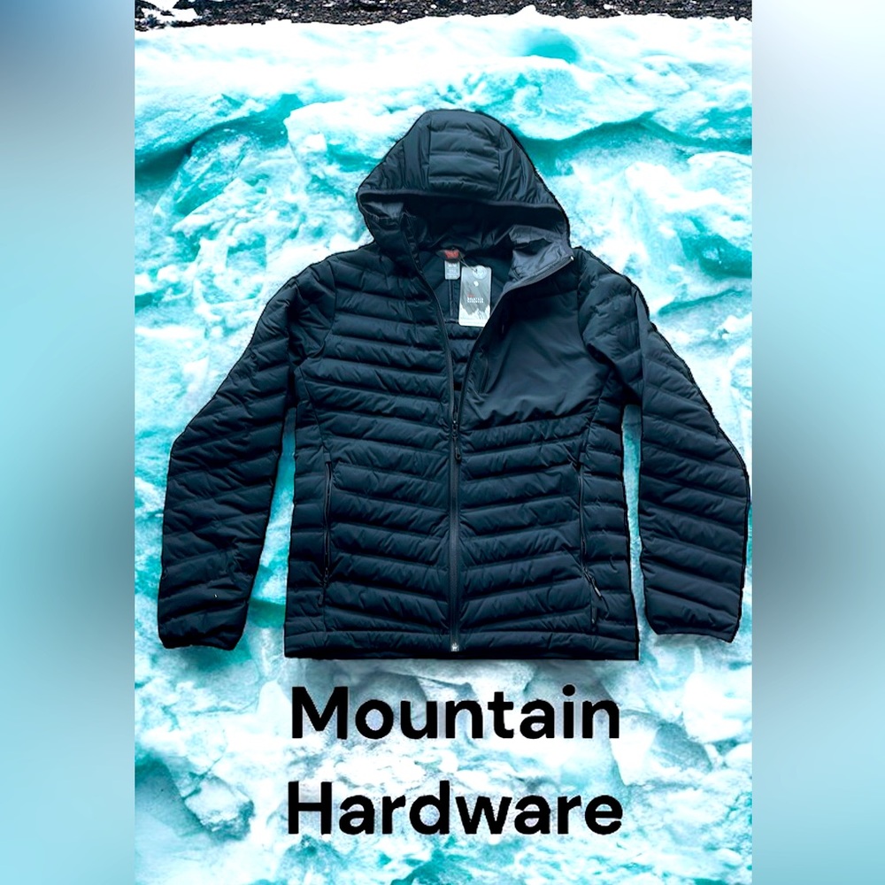 NWT $300 MOUNTAIN HARDWEAR STRETCH DOWN JACKET COAT HOOD